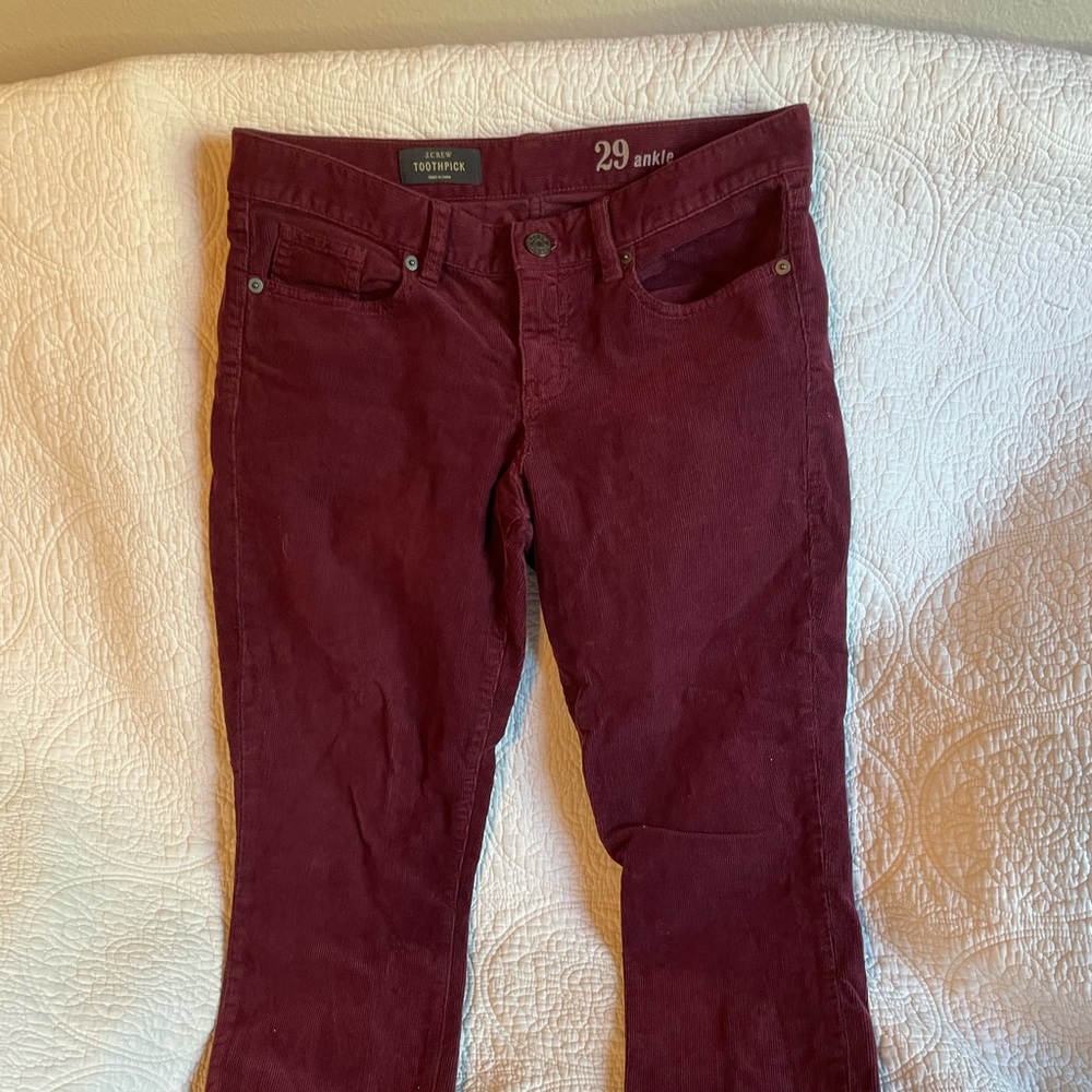 JCrew corduroy pants, toothpick style